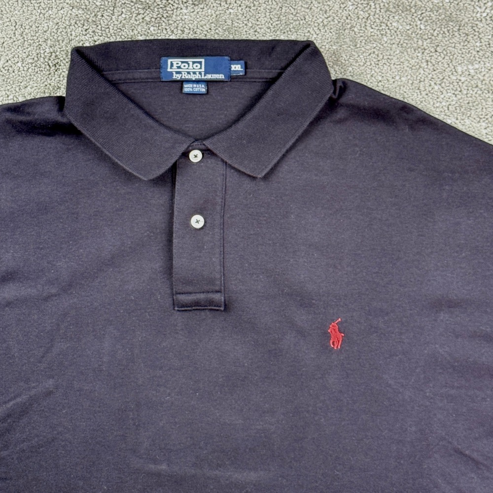 Polo Ralph Lauren Polo Shirt Mens XXL Black Short Sleeve Cotton USA Preppy